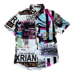 Vibrant Multicolor Graphic Print Men's Shirt